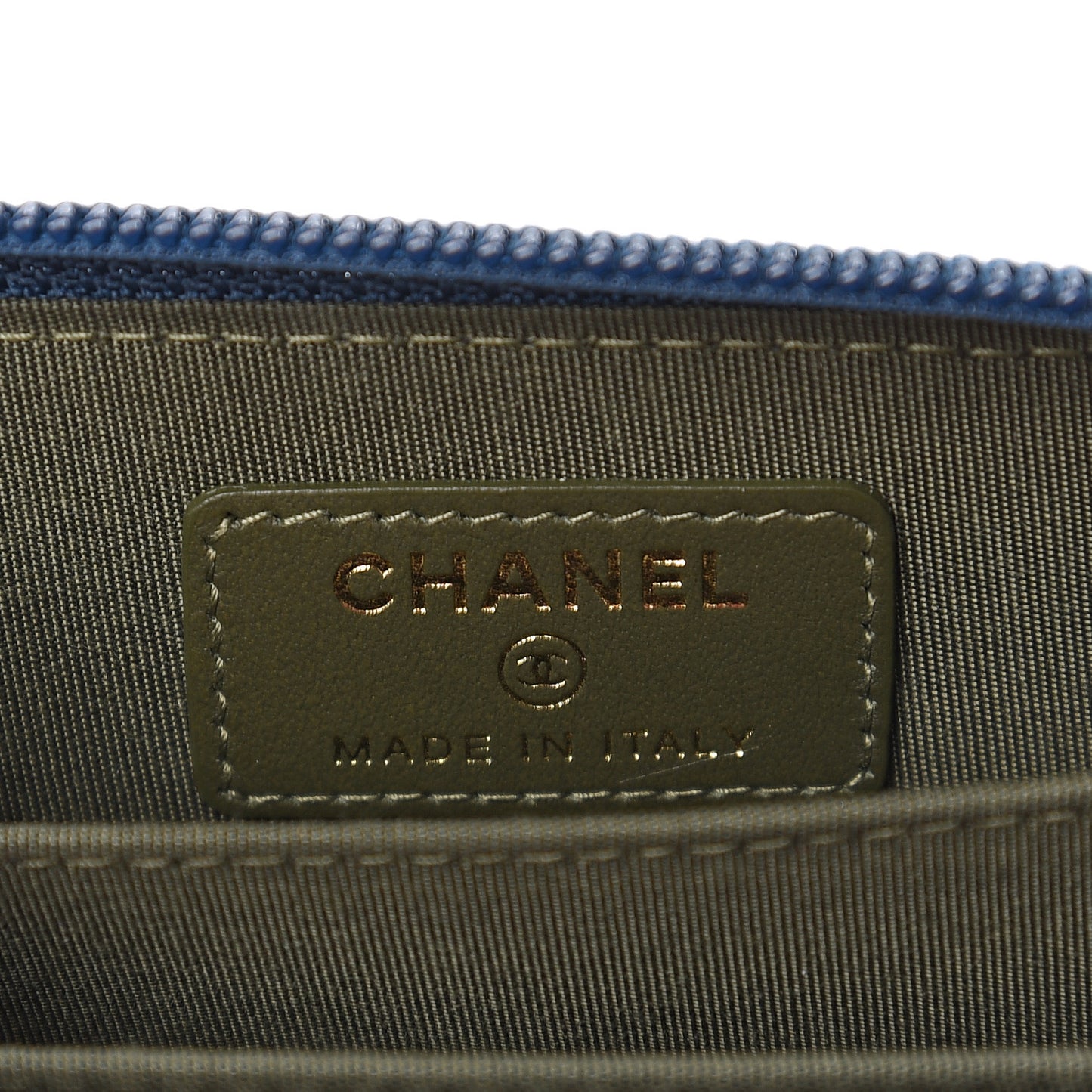 Caviar Quilted Boy Zip Around Coin Purse Wallet Dark Blue