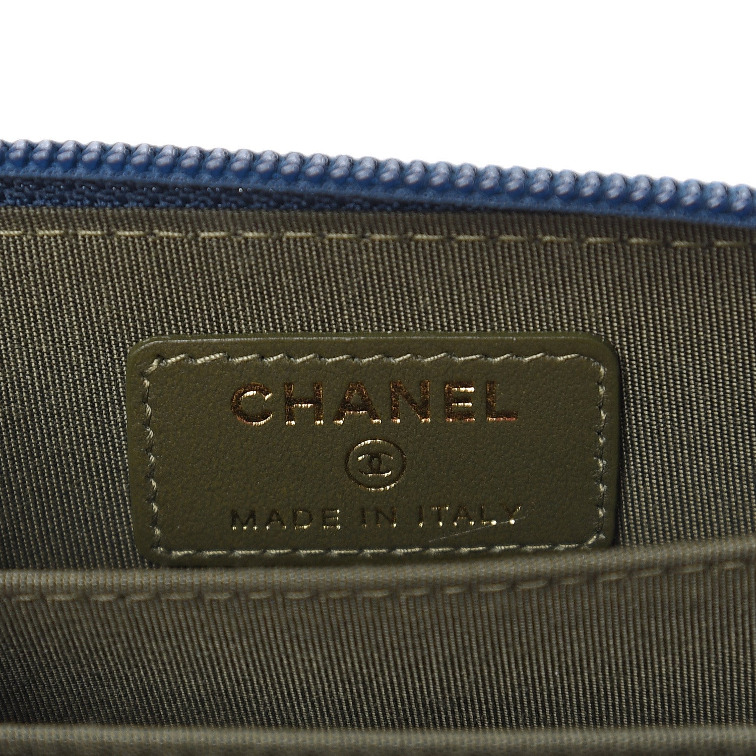 Chanel Caviar Quilted Boy Zip Around Coin Purse Wallet Dark Blue 5 of 6