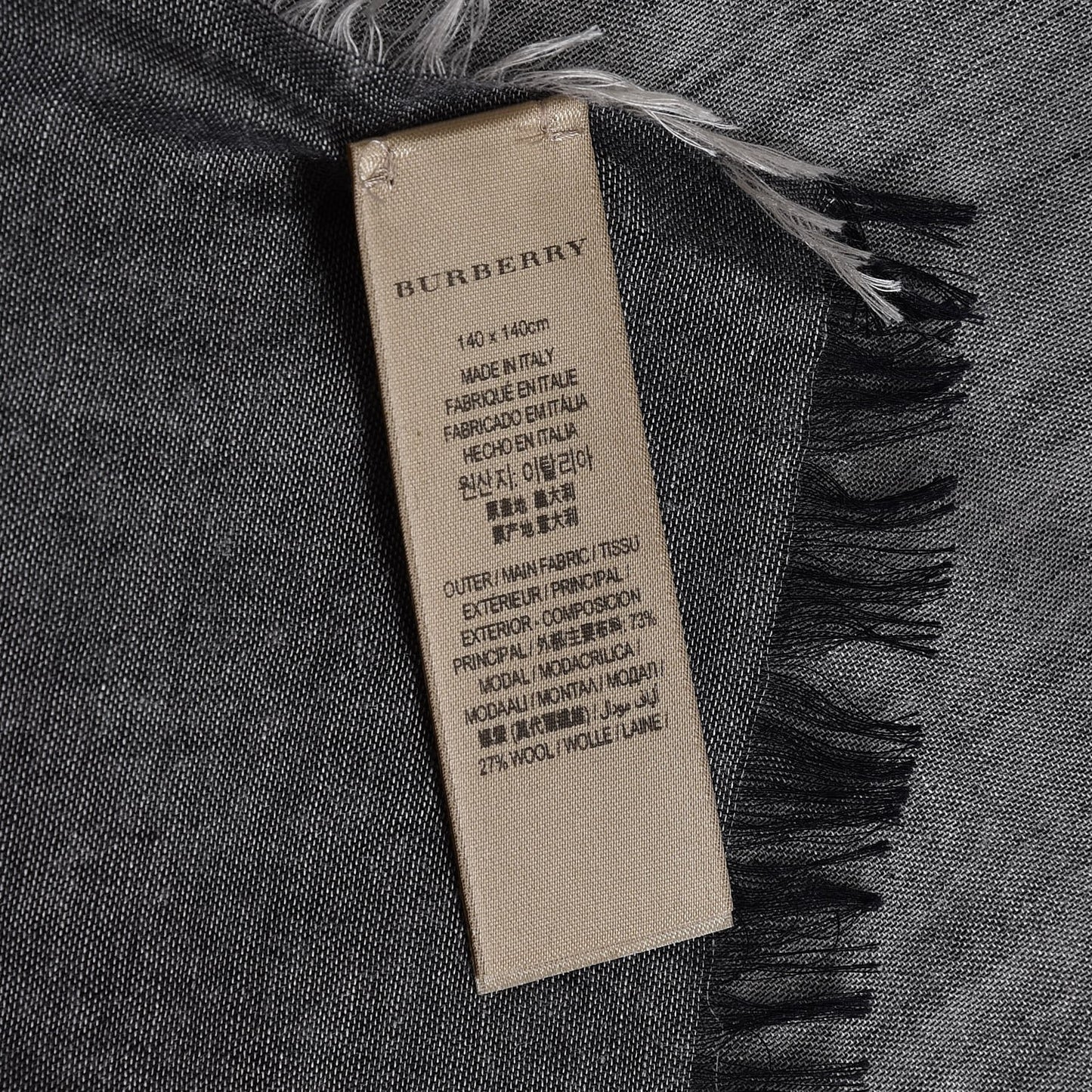 Modal Wool Giant Check Scarf Dark Trench