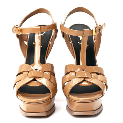 Saint Laurent Patent Tribute 105 Platform Sandals 38 Nude Powder 2 of 8