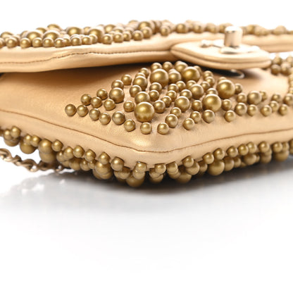 Chanel Lambskin Pearls Flap Gold 9 of 10