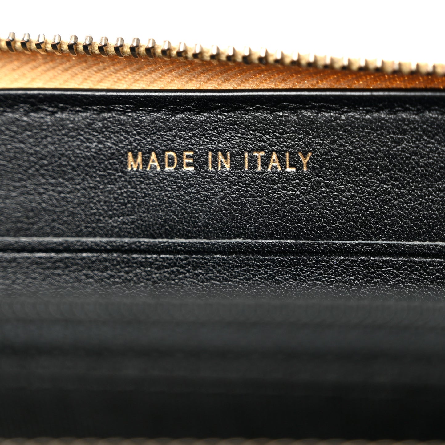 Metallic Calfskin Crocodile Embossed Small Zip Wallet Gold