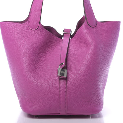 Hermes Taurillon Clemence Picotin Lock 22 MM Magnolia 8 of 11