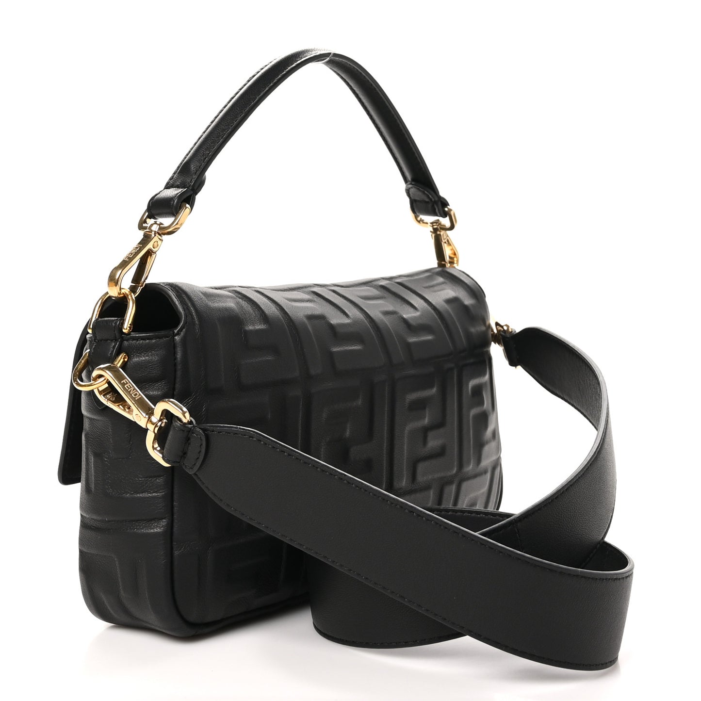 Nappa FF 1974 Embossed Baguette Black