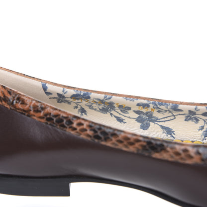 Gucci Malaga Kid Elaphe Yva Ballet Flats 37 Cocoa 8 of 9