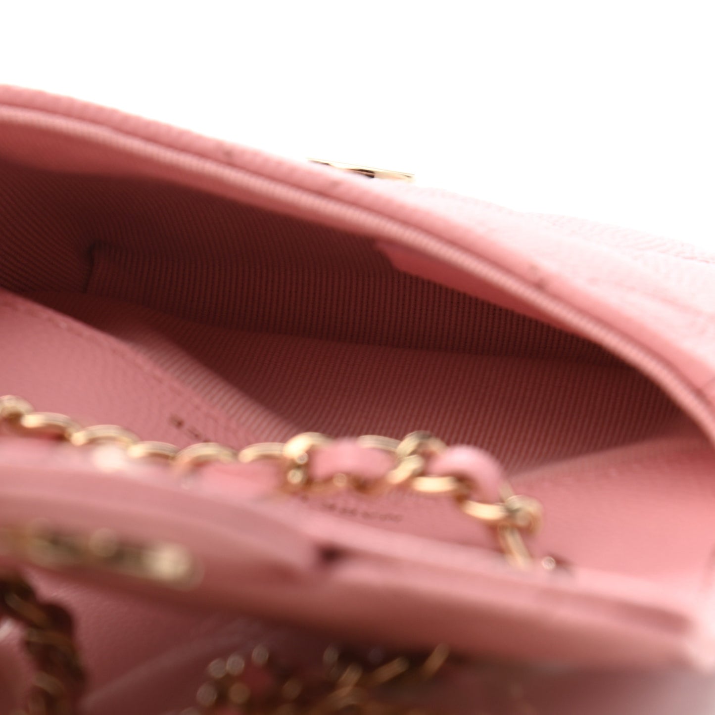 Caviar Quilted Mini Chain Belt Bag Light Pink