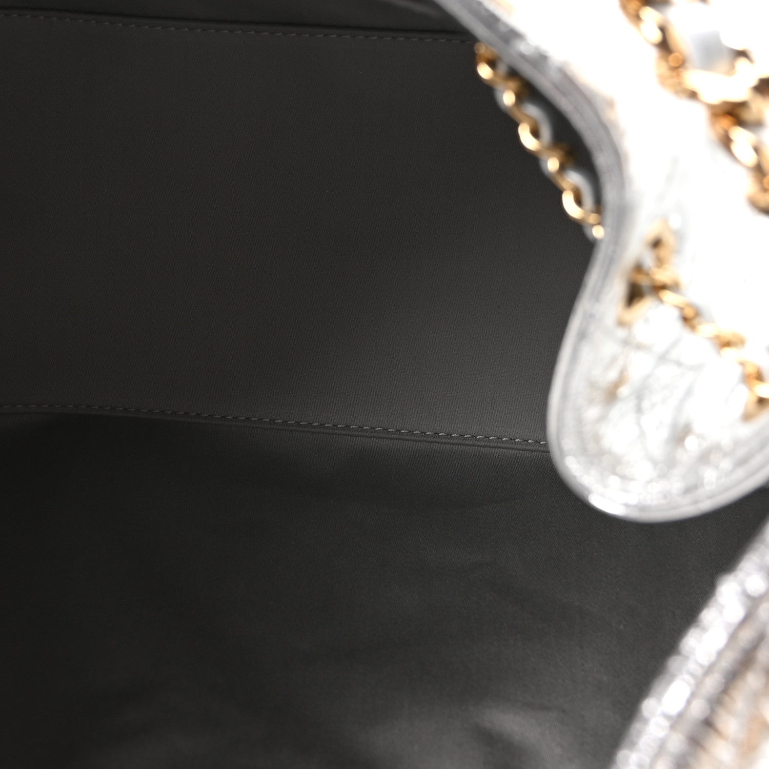 Chanel Metallic Aged Calfskin Quilted Small Chanel 25 Handbag Silver 5 of 12