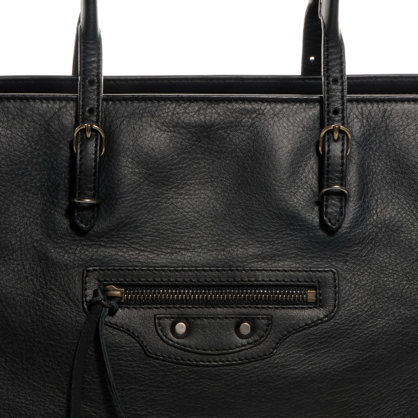 Veau Papier Medium Office Zip Tote Black