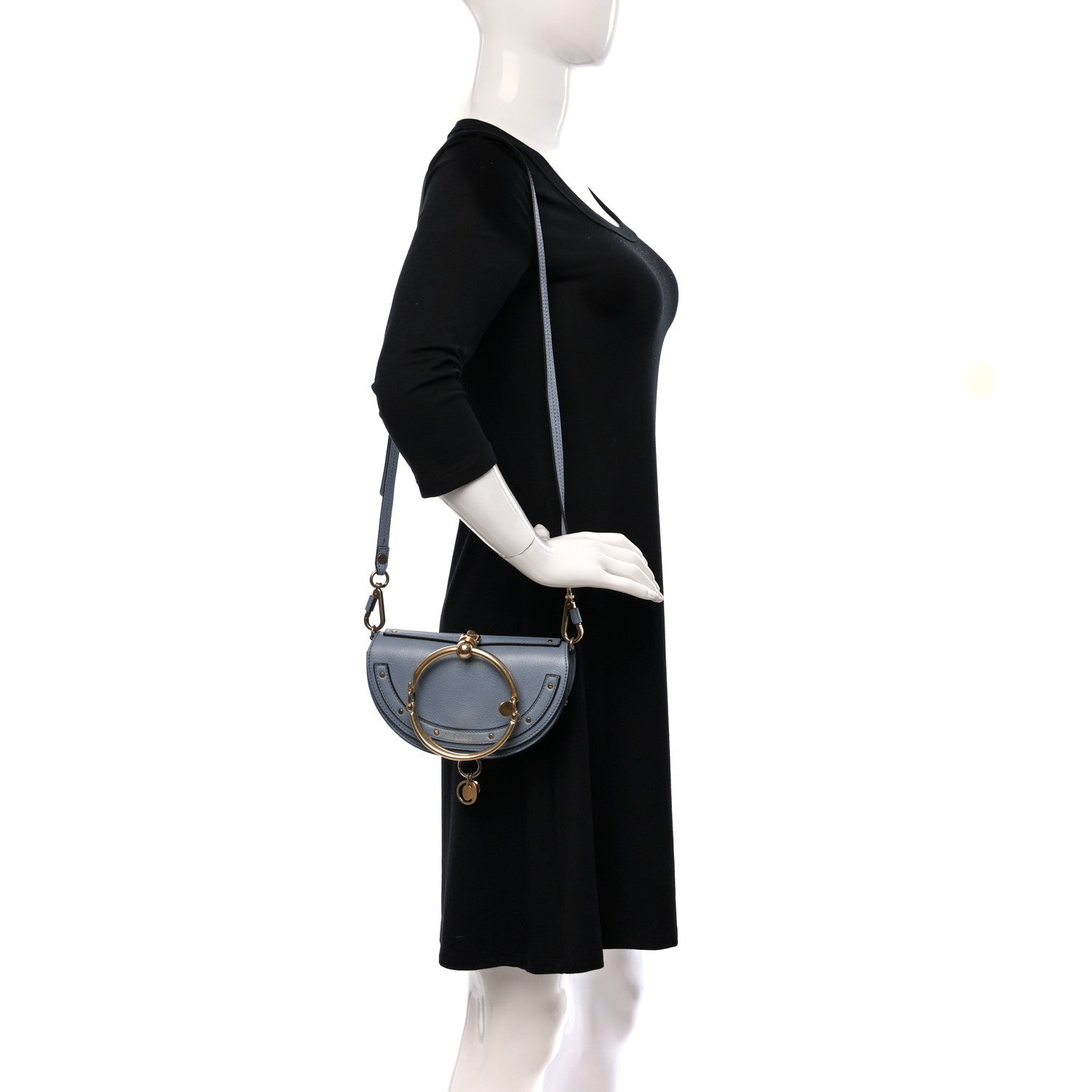 Chloe Calfskin Small Nile Bracelet Minaudiere Bag Washed Blue 2 of 17