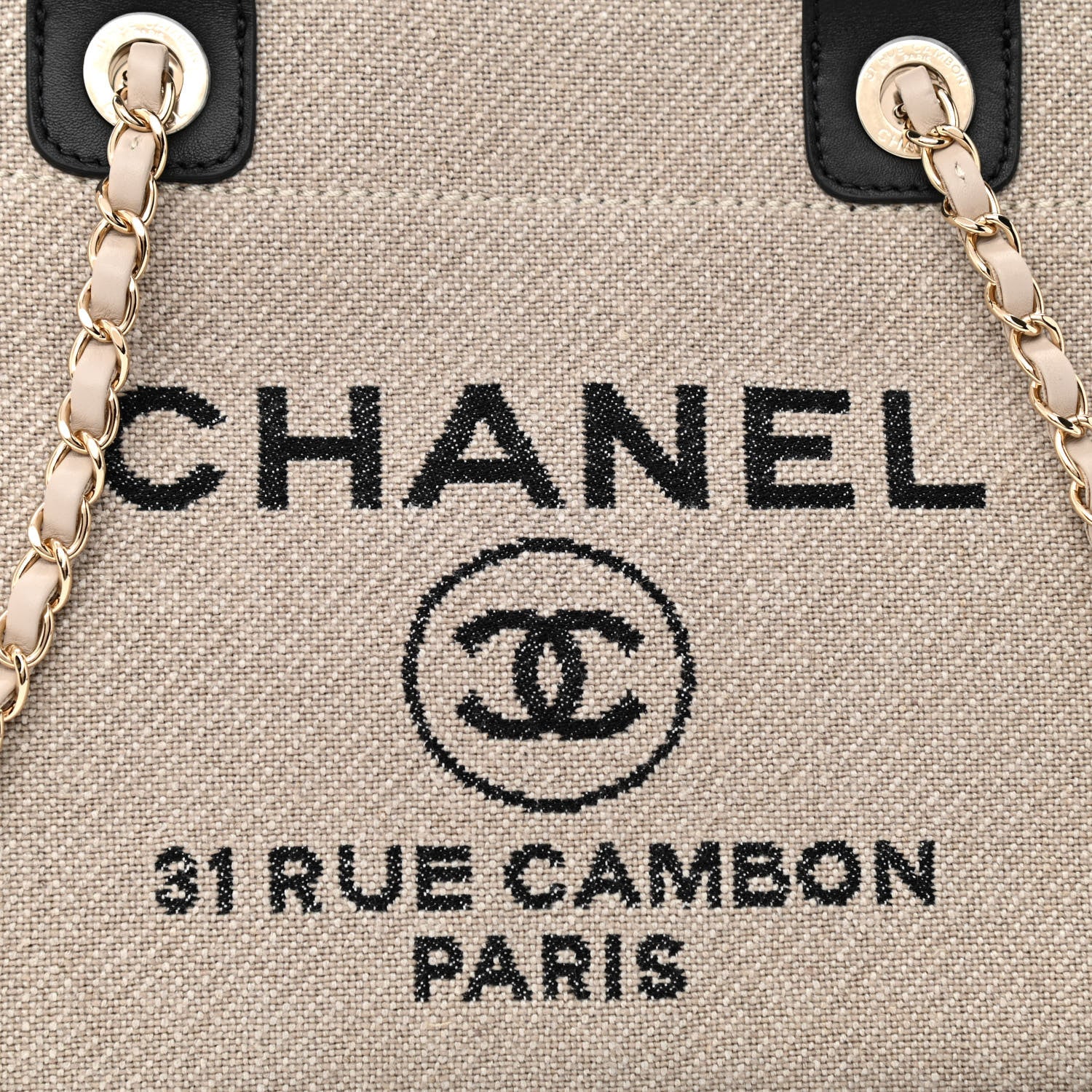 Chanel Mixed Fibers Small Deauville Tote Beige Black 10 of 13
