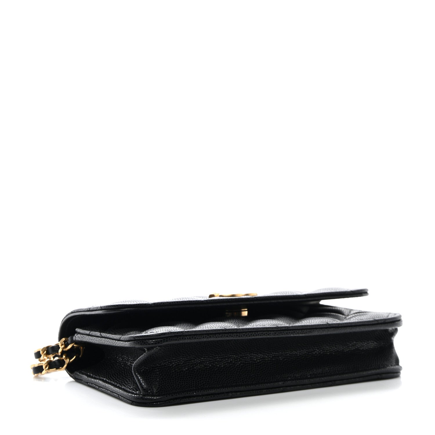 Chanel Caviar Quilted Flap Phone Holder With Chain Black 4 of 12