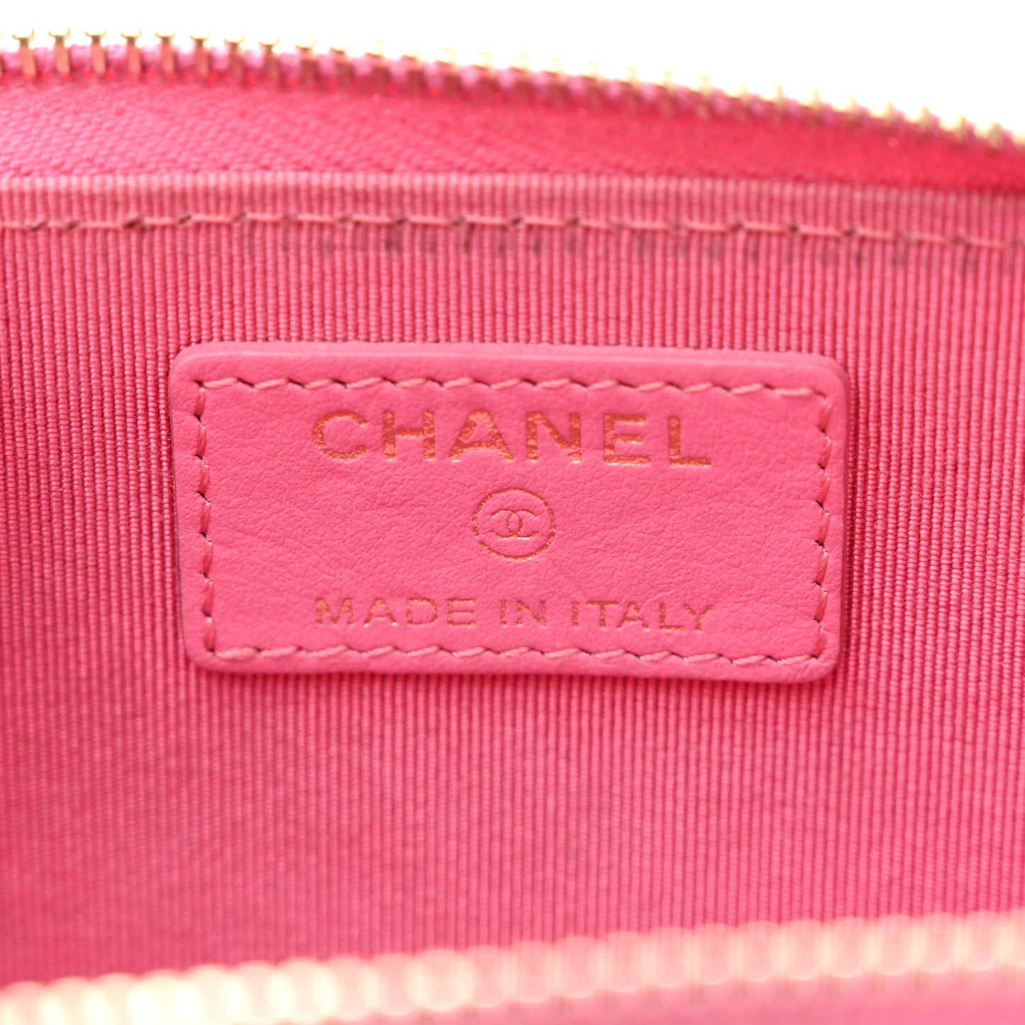 Caviar Quilted Zipped Key Holder Case Pink