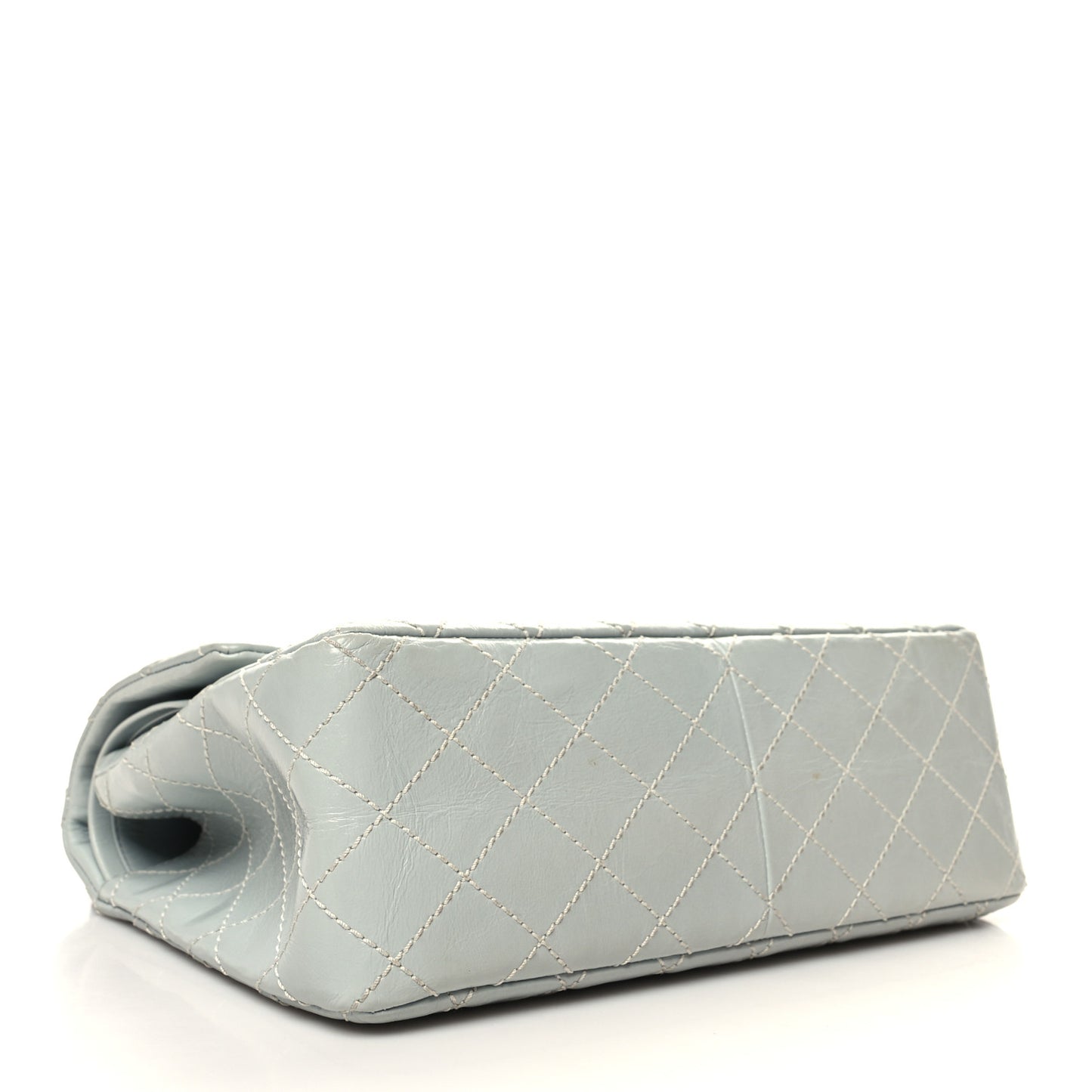 Glazed Calfskin Quilted Surpique 2.55 Reissue Flap Light Blue