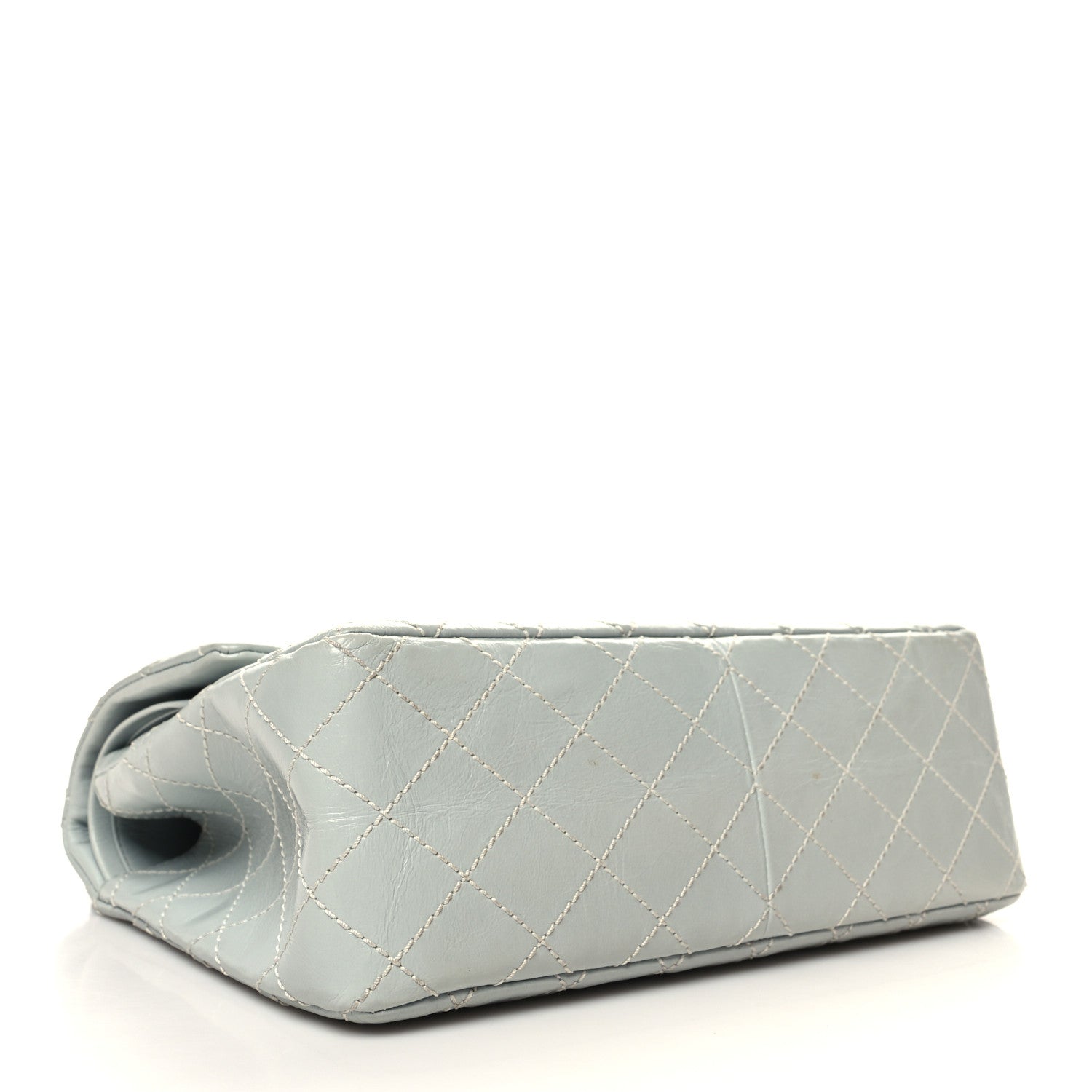 Chanel Glazed Calfskin Quilted Surpique 2.55 Reissue Flap Light Blue 4 of 12