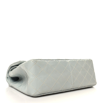 Chanel Glazed Calfskin Quilted Surpique 2.55 Reissue Flap Light Blue 4 of 12