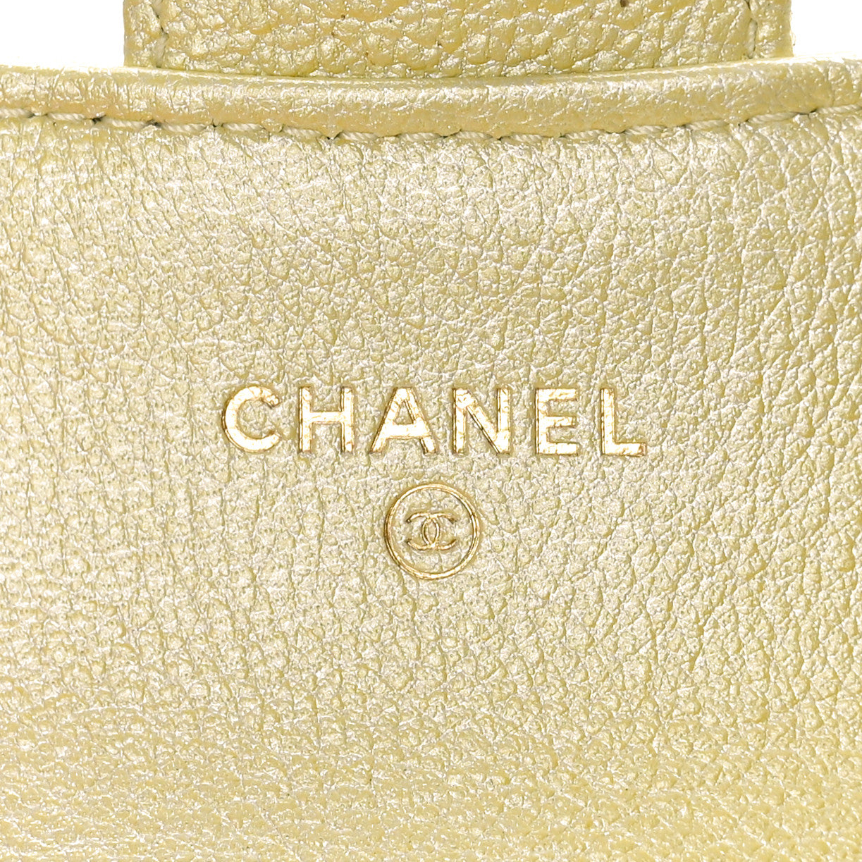 Cloudy Pearly Goatskin Quilted Flap Card Holder Wallet Light Yellow
