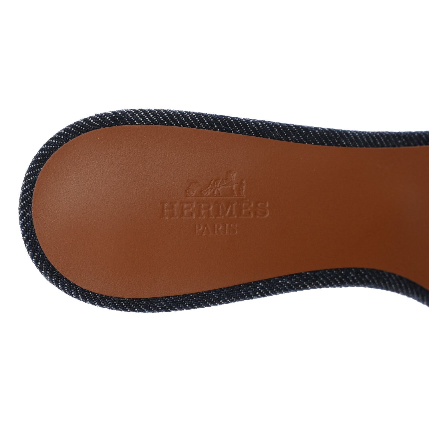 Hermes Calfskin Denim Oasis Sandals 36 Bleu Brut Gold 7 of 9
