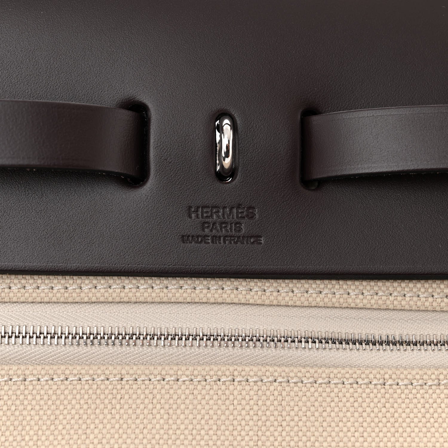 Hermes Military Toile Vache Hunter Herbag Zip Retourne 31 PM Beton 7 of 12