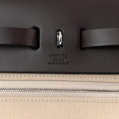 Hermes Military Toile Vache Hunter Herbag Zip Retourne 31 PM Beton 7 of 12