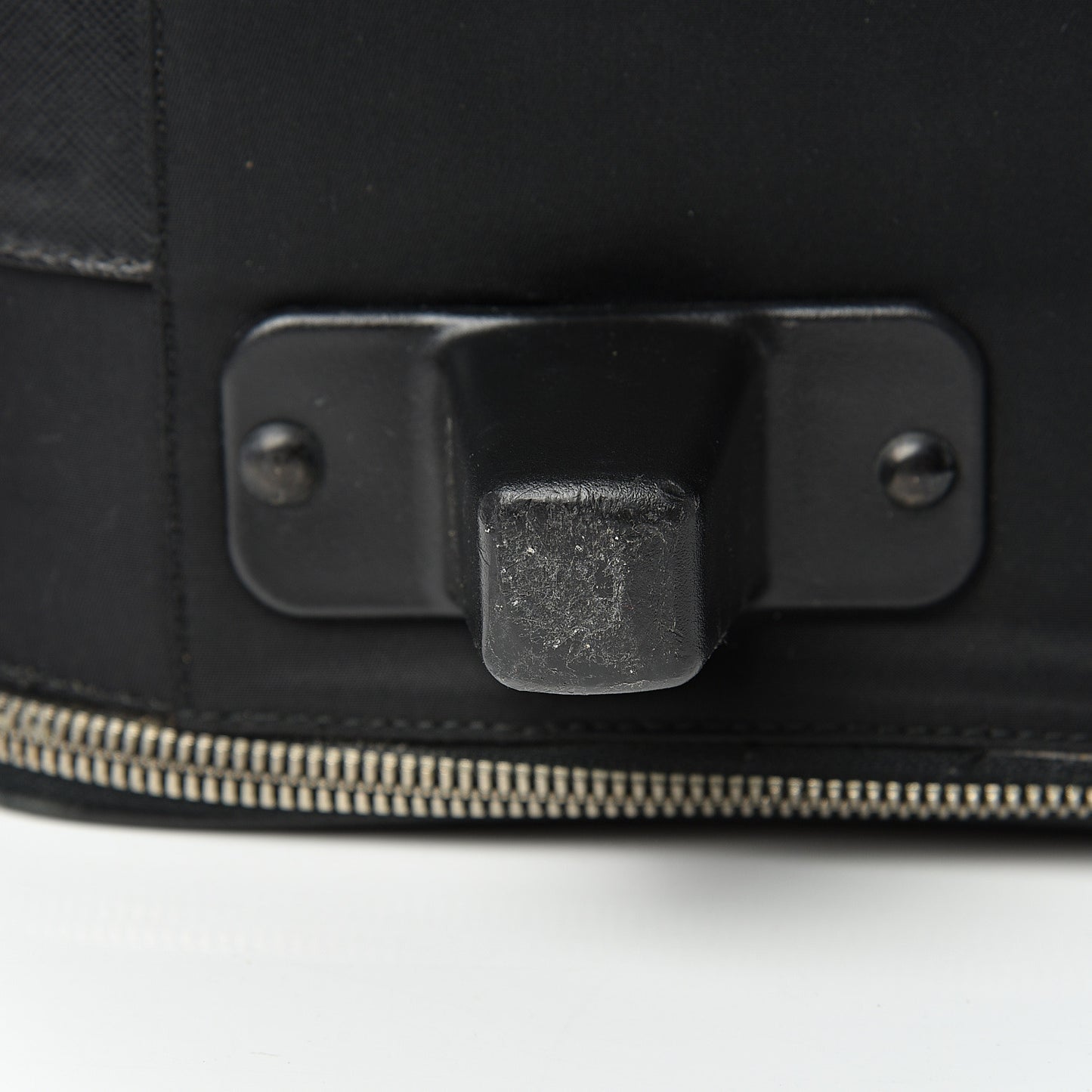 Tessuto Nylon Saffiano Trolley Luggage Black