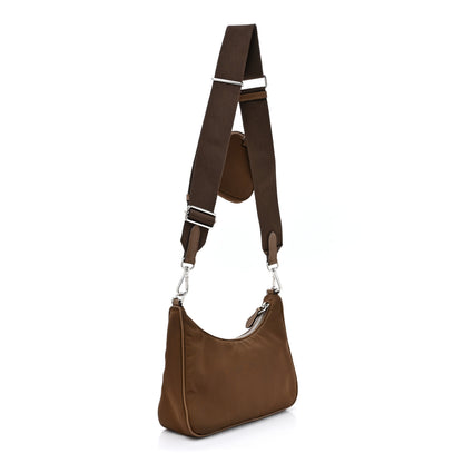 Prada Tessuto Nylon Saffiano Re-Edition 2005 Shoulder Bag Cacao 3 of 9