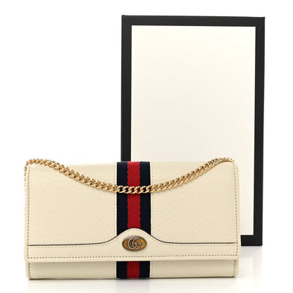Gucci Textured Calfskin Web Ophidia Wallet On Chain Mystic White 12 of 12