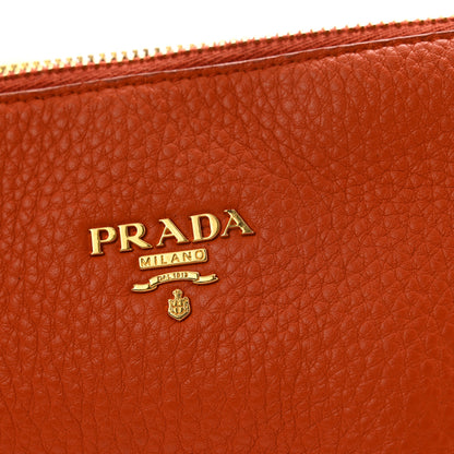 Prada Vitello Daino Shoulder Bag Papaya 13 of 14