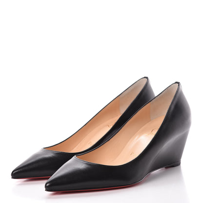 Christian Louboutin Shiny Nappa Pipina 55 Wedges 37.5 Black 3 of 9