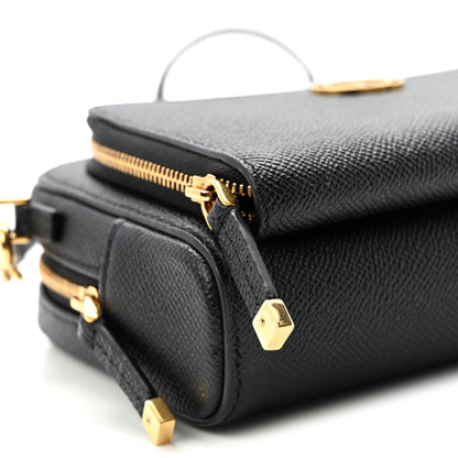 Christian Dior Grained Calfskin Caro Double Pouch Black 9 of 10