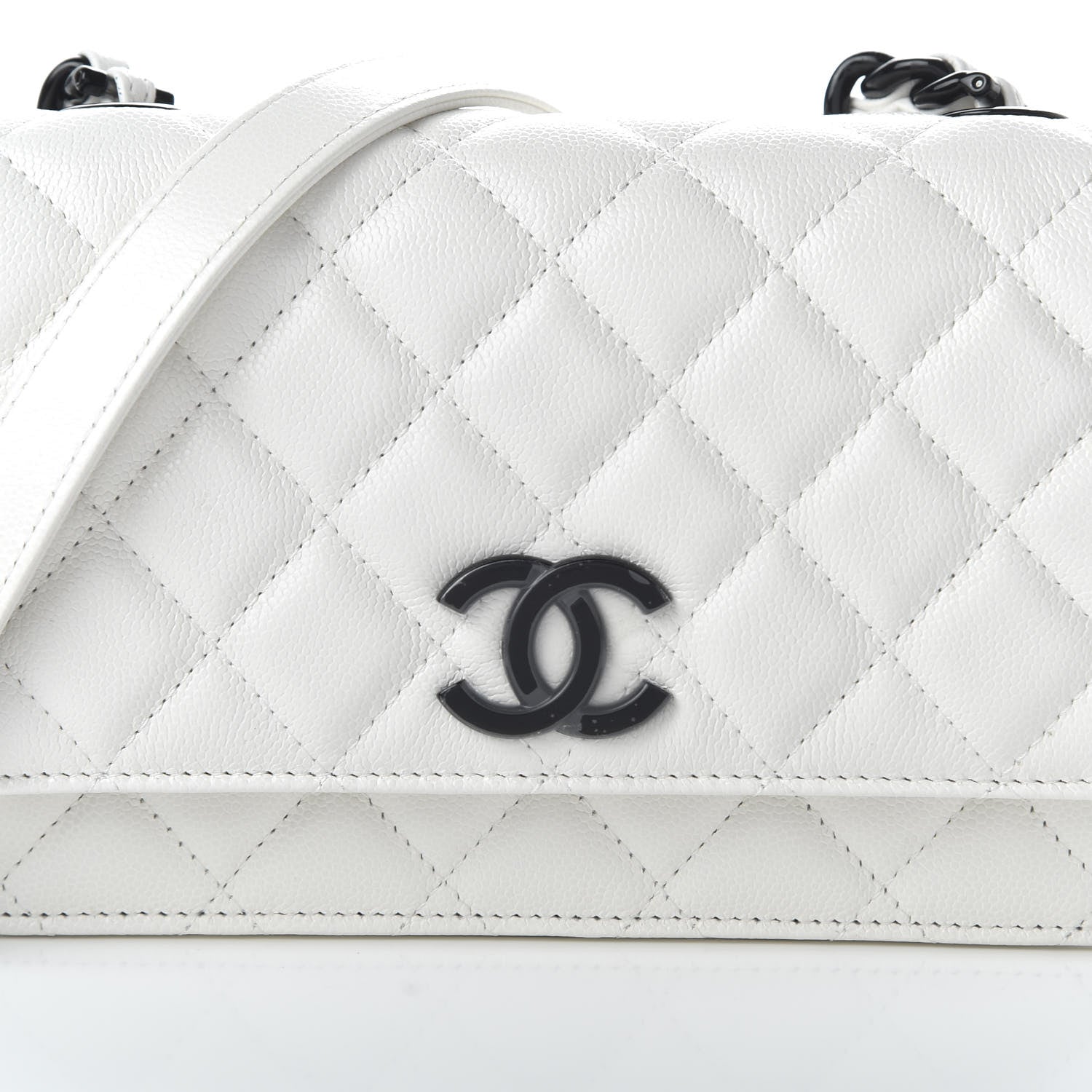 Chanel Caviar Quilted My Everything Wallet On Chain WOC White 10 of 11