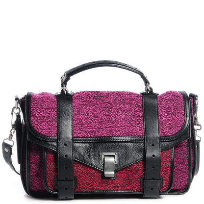 Proenza Schouler Tweed Leather PS1 Medium Satchel Pink 1 of 11