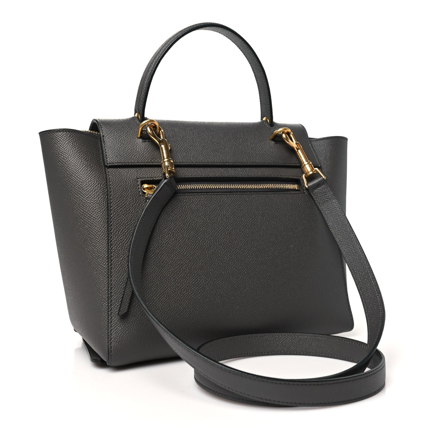 Baby Grained Calfskin Micro Belt Bag Grey