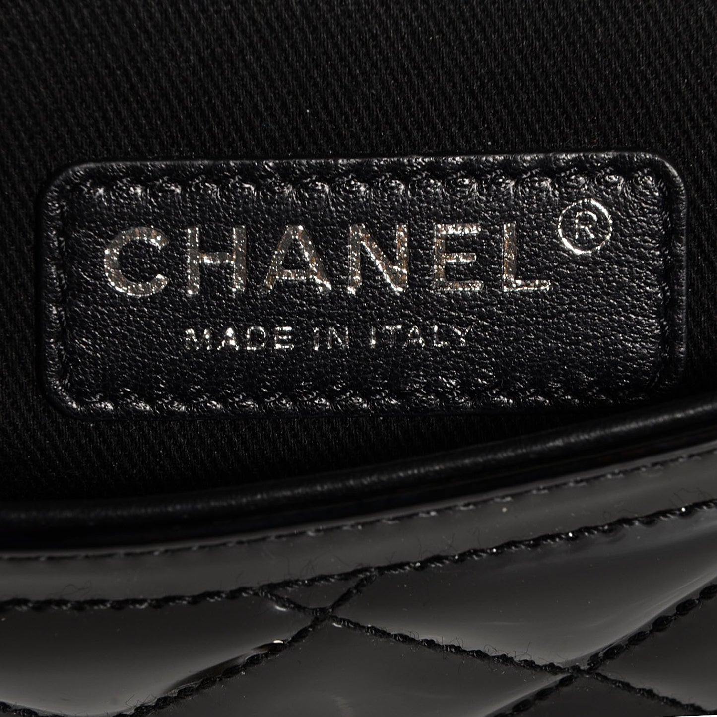Patent Quilted Small Coco Shine Flap Black