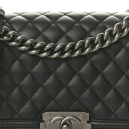 Chanel Caviar Quilted Medium Boy Flap Black 8 of 10