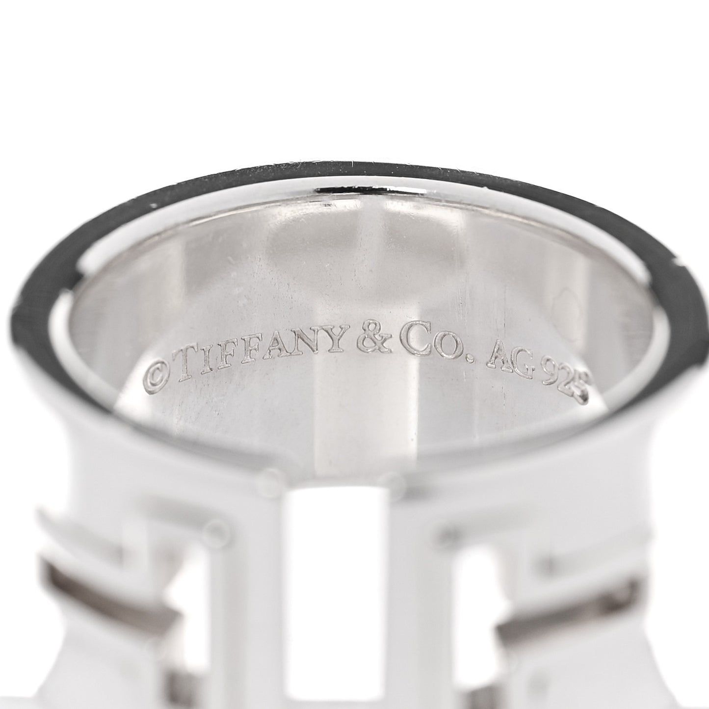 Sterling Silver T Cutout Ring 50 5.25