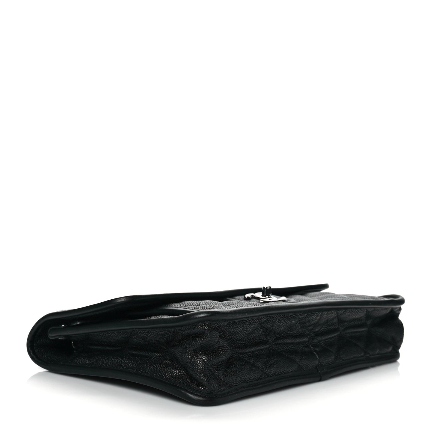 Caviar Quilted Large French Riviera Flap Black