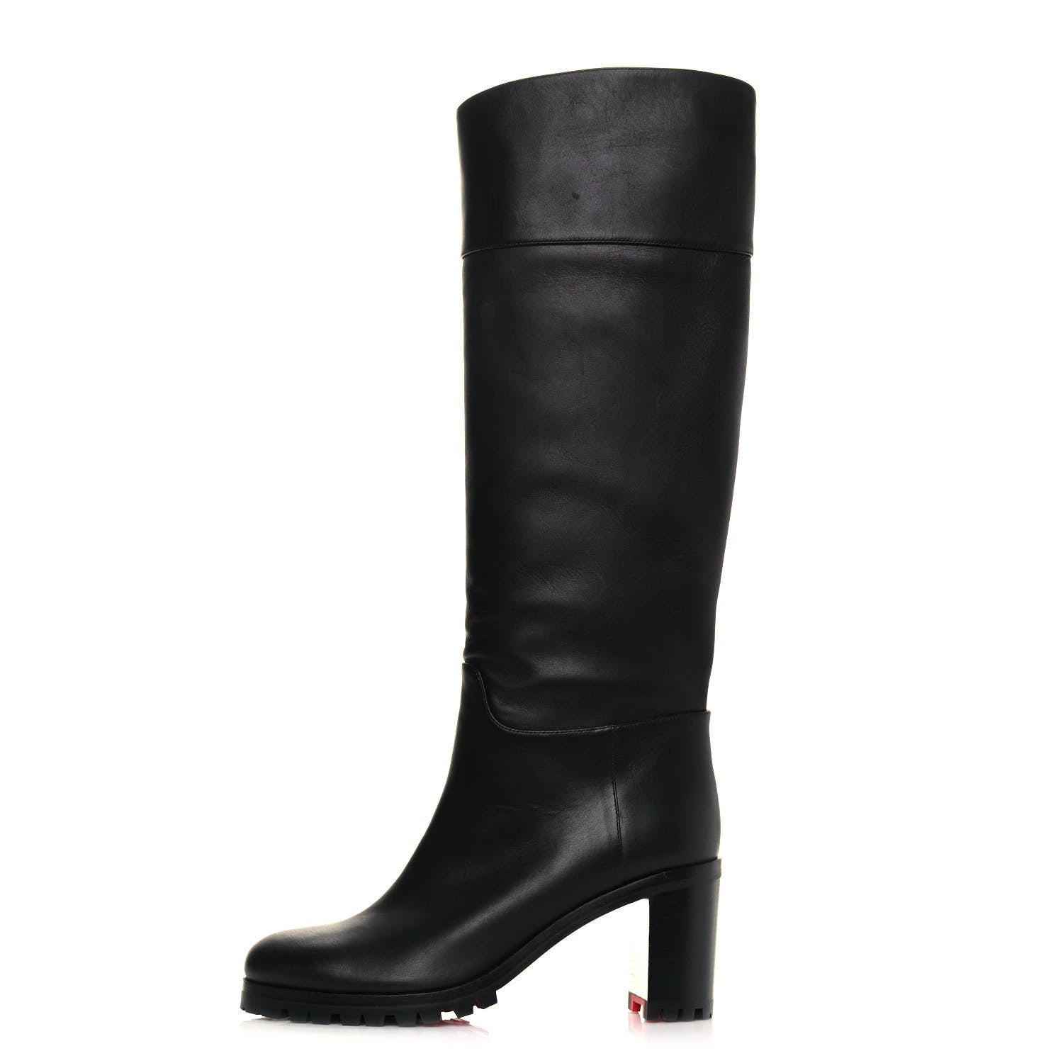 Christian Louboutin Calfskin Kari Lug 70 Boots 38.5 Black 1 of 7