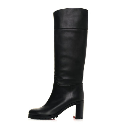 Christian Louboutin Calfskin Kari Lug 70 Boots 38.5 Black 1 of 7