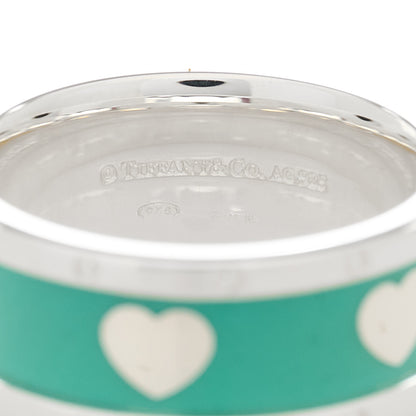 Tiffany Sterling Silver Enamel Heart Band Ring 50 5.5 4 of 4