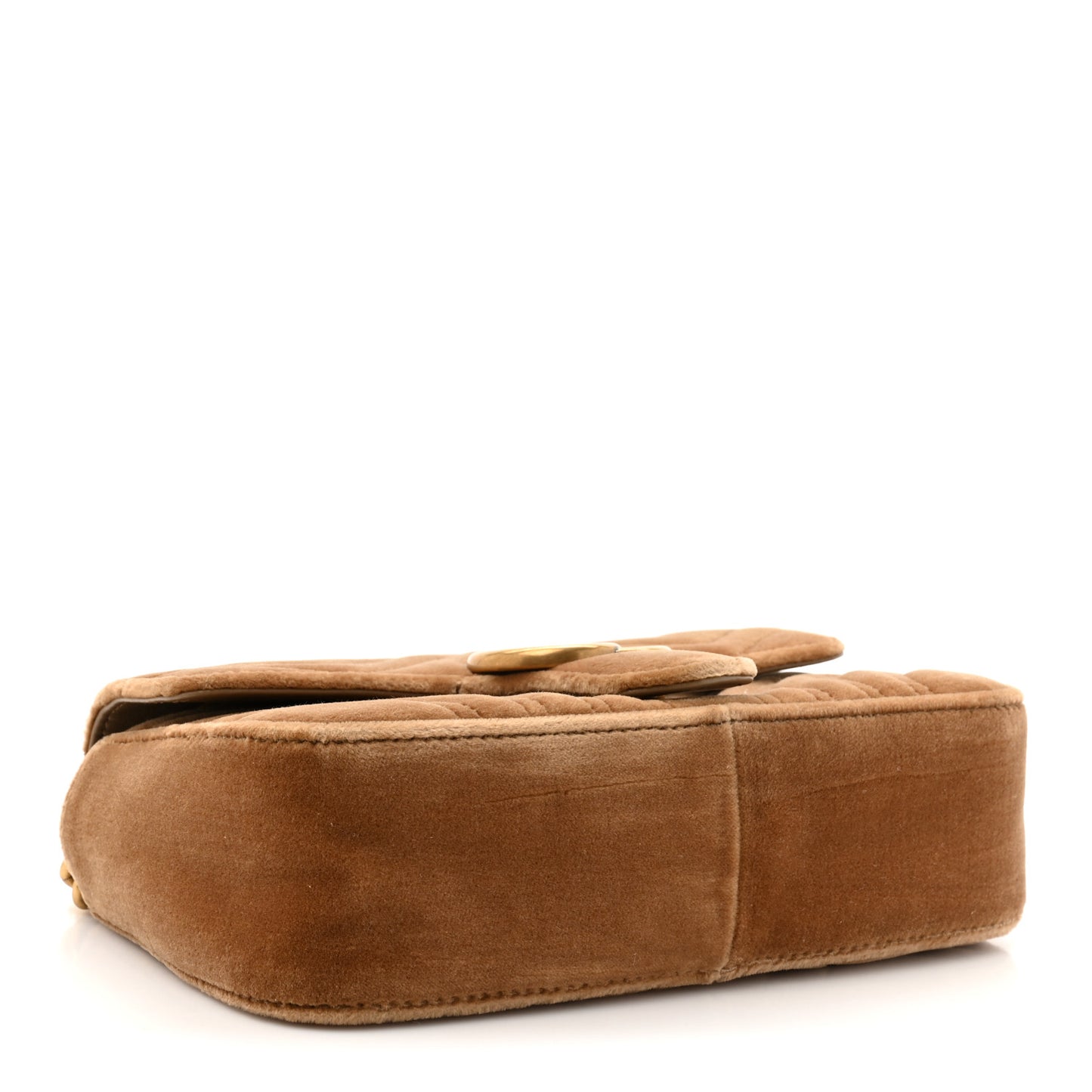 Velvet Matelasse Mini GG Marmont Shoulder Bag Taupe