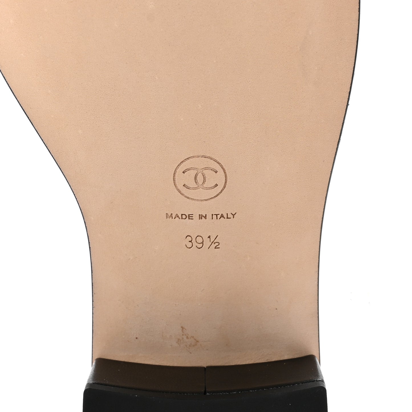 Lambskin Quilted Chain CC Sandals 39.5 Black