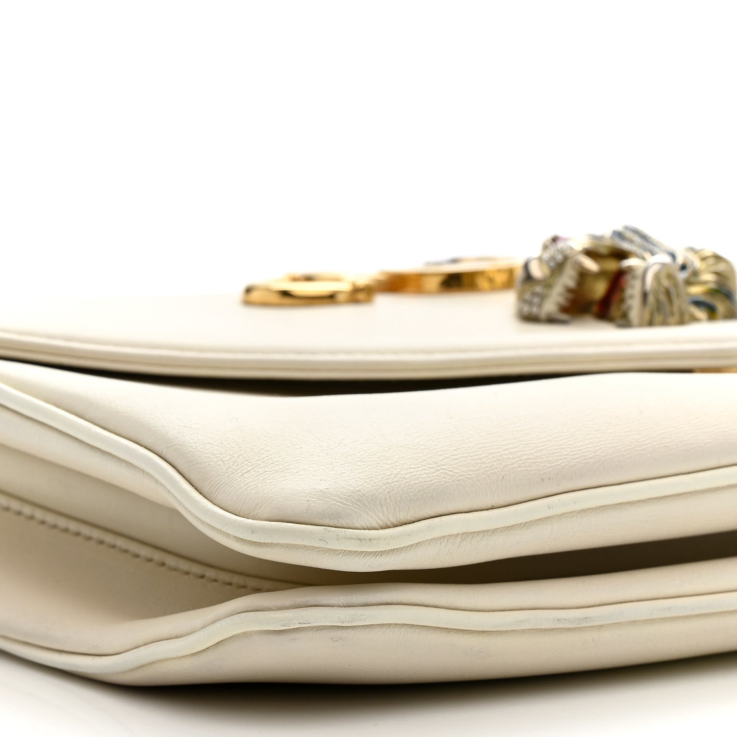 Vitello Palmellato Lux Crystal Medium Rajah Shoulder Bag Mystic White Multicolor