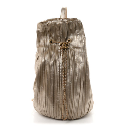 Chanel Iridescent Crumpled Calfskin Small Coco Pleats Backpack Gold 1 of 9