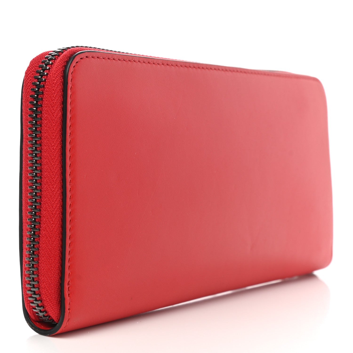 Christian Louboutin Calfskin Panettone Zip Around Wallet Red Black 3 of 7
