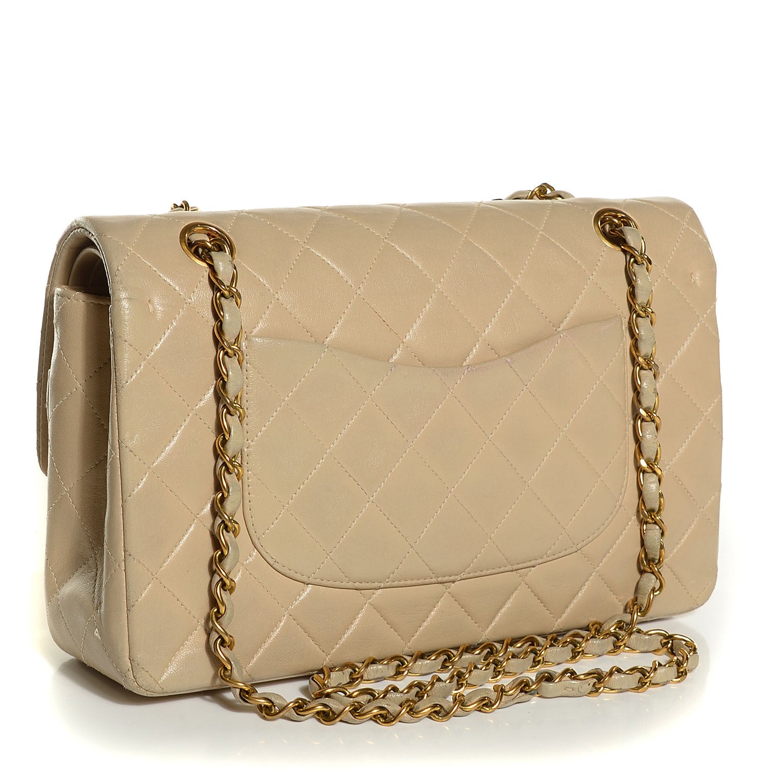 Chanel Lambskin Quilted Medium Double Flap Beige 3 of 10