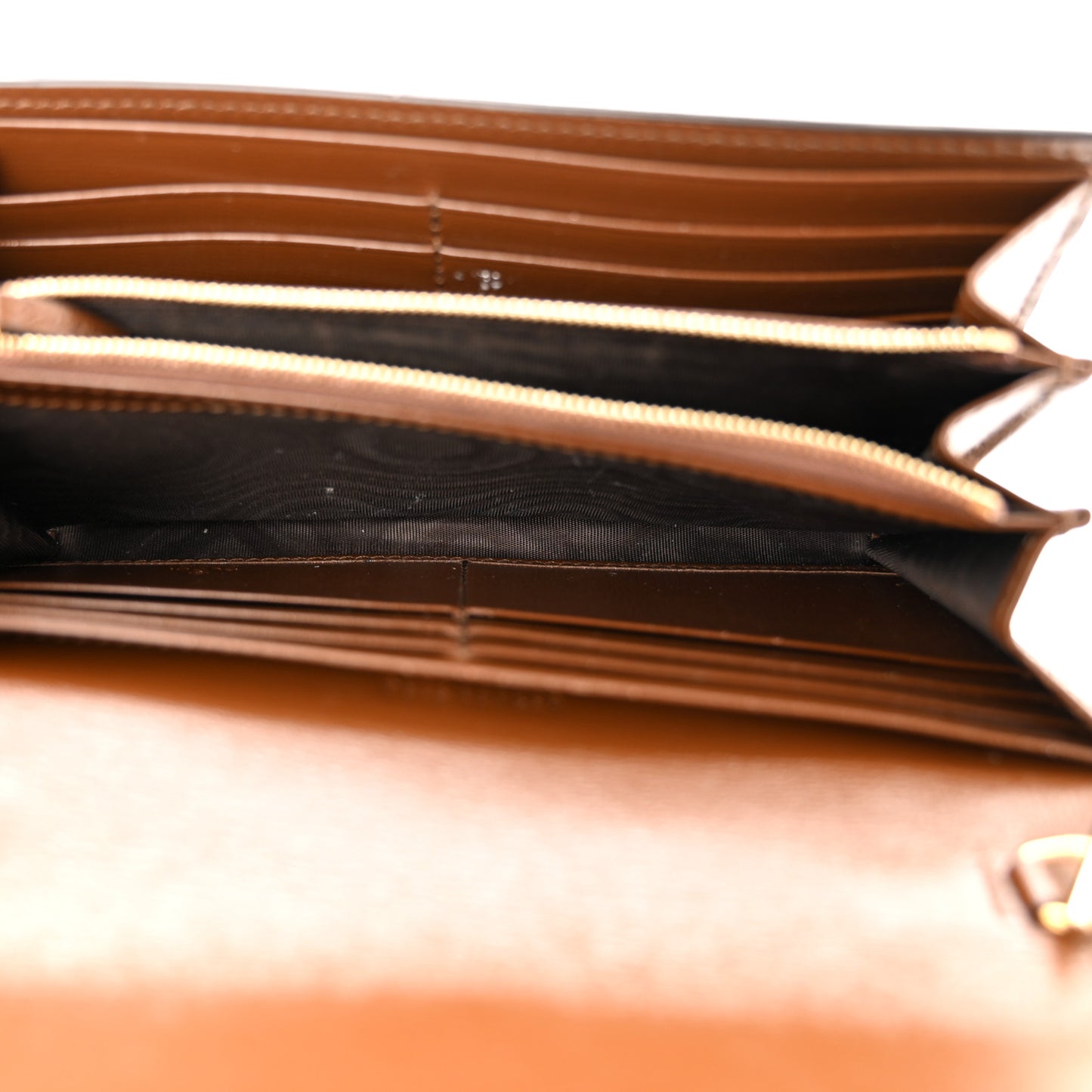 GG Supreme Monogram Azalea Calfskin Web Jackie 1961 Chain Wallet Beige Ebony Brown Sugar