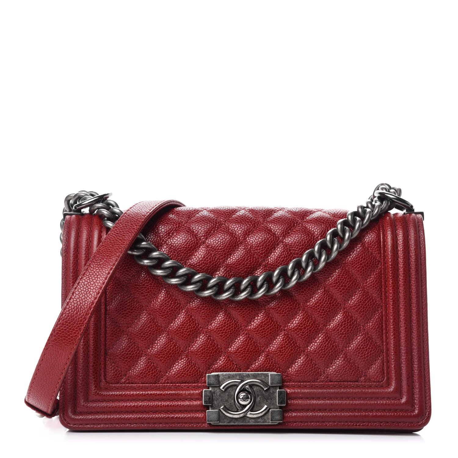 Chanel Caviar Quilted Medium Boy Flap Red 1 of 12