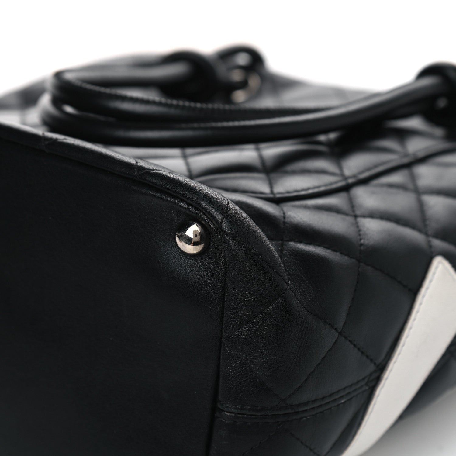 Chanel Calfskin Quilted Medium Cambon Tote Black White 8 of 8