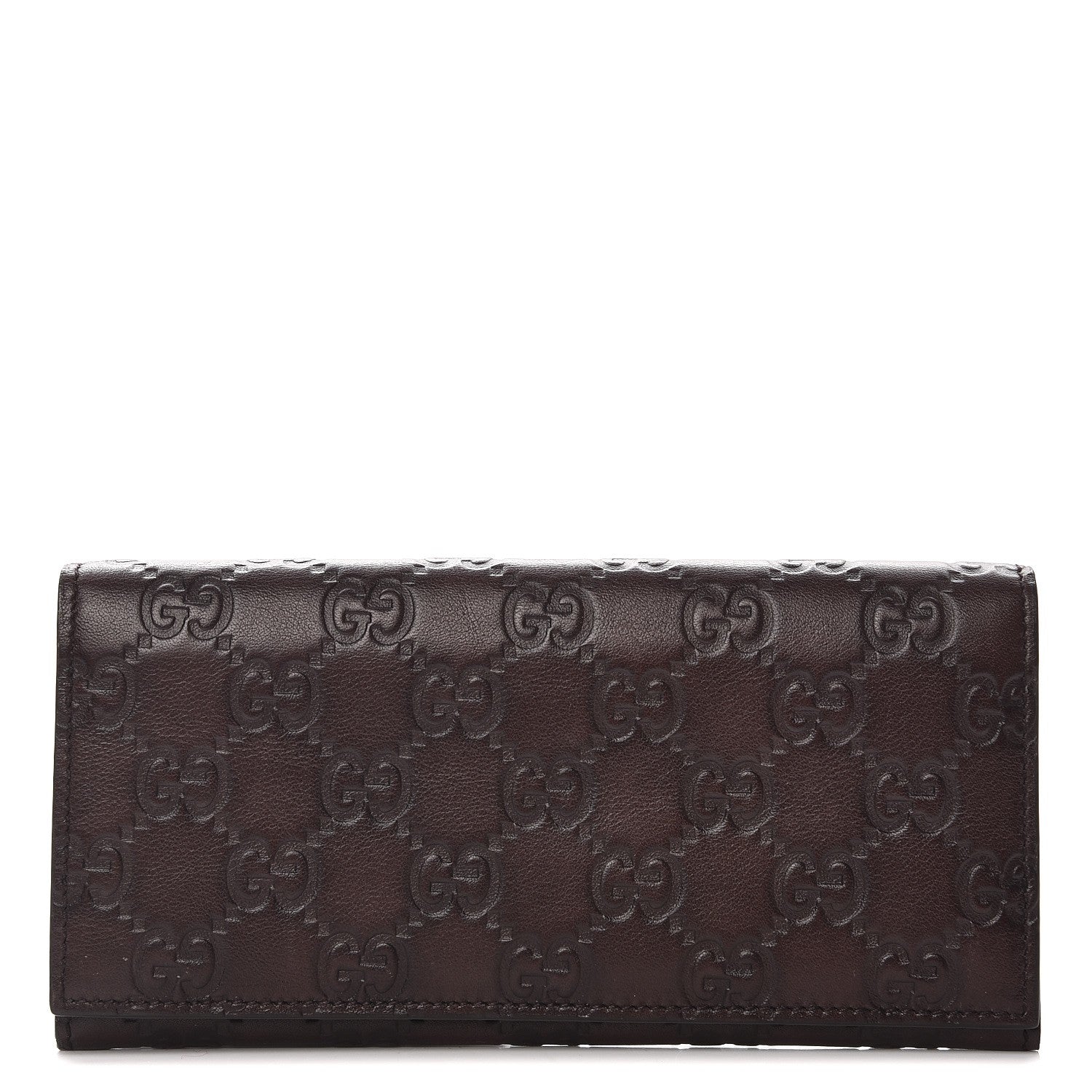 Gucci Guccissima Continental Wallet Dark Brown 1 of 8