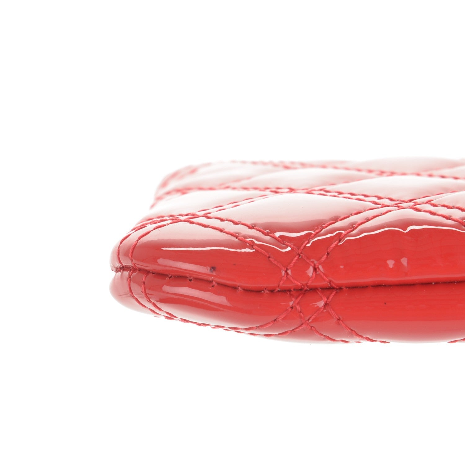 Chanel Patent Quilted Small Cosmetic Case Red 8 of 8